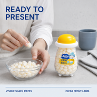 Aimo Biscuits pour bébés semi-mous probiotiques aux fruits sucrés, Biscuits en forme de goutte, Bonbons gélifiés, Poudre protéinée, Normal Open Eat, Boîte de 16g, Lot de 12