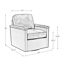 Fauteuil pivotant en cuir de vachette pleine fleur pour petit appartement