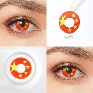 Pseyeche <span class=keywords><strong>lentilles</strong></span> de contact colorées drapeau national cosplay Anime <span class=keywords><strong>lentilles</strong></span> de contact de couleur rose cœur Halloween Zombie <span class=keywords><strong>lentilles</strong></span> de contact - Product Image 5