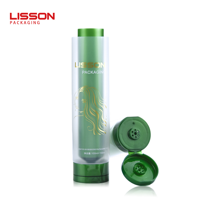 100ml vacío de cuidado de la piel dual Cámara tubo de plástico con tapa flip top