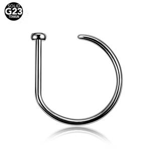 Piercing para el cuerpo joyería G23 <span class=keywords><strong>titanio</strong></span> niños Unisex fosa nasal D forma nariz aro anillo para compromiso regalo de boda - Product Image 2
