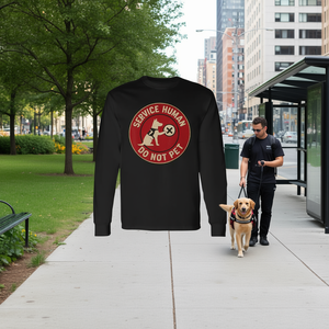 Camiseta de manga larga con estampado de Service Human Do Not Pet Vintage Support Dog - Product Image 3