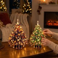 DIY Perlen-Weihnachtsbaum-Set 3D Kristallperlen Feiertags-Bastelset für Erwachsene Bunte Perlen und Draht 3D Tischbaum-Design