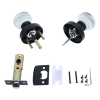 Poignées de porte intérieures en cristal noir, durables, antirouille, pour la confidentialité, fourniture d'usine