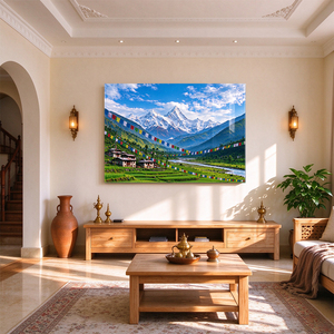 Dipinto su Porcellana Cristallina 50x70cm, Stampa HD di Nuovo Paesaggio Montano dell'Himalaya e del Nepal, Quadri Artistici per Decorazione Murale Domestica - Product Image 4
