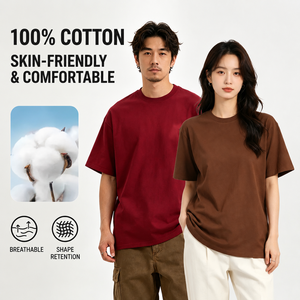 T-Shirt in Cotone 220G Personalizzata, Vestibilità Comoda Oversize, Maglietta Neutra OEM, Produttore di Abbigliamento con Etichetta Privata, Vendita all'Ingrosso - Product Image 3