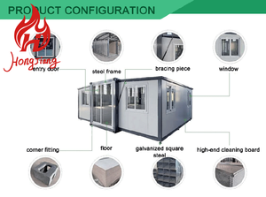 Maison conteneur extensible de luxe de 20 pieds, 3 chambres, montage facile, pliable, certifiée CE, design moderne, en acier, entrée pour école - Product Image 5