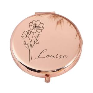 UIONEN Miroir de Maquillage Classique Personnalisé en Métal, Technique d'Impression, Pliable, Design Doré, Artisanat DIY 0230 Bureau - Product Image 3