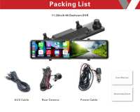 Tout nouveau haute qualité 11.26 pouces miroir Dash Cam Carplay Adas 4K écran caméra de voiture avec système de suivi Gps