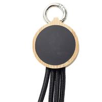 Cadeau du Nouvel An 2026, plusieurs câbles USB, câble de charge 2 en 3 avec lumière LED en bambou tressé en nylon, lumineux, avec porte-clés