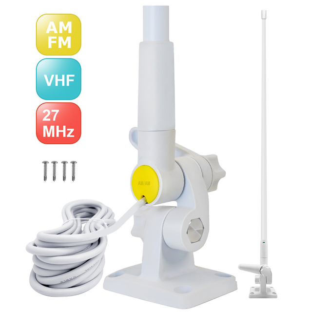 Fiberglass Loosen AM FM Marine Antenna Omni Directional 360 Antenna Multi Band Uhf Vhf Antenna 136-174mhz