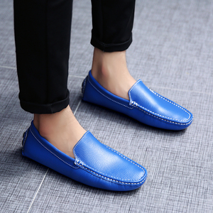 Mocassins de conduite décontractés pour hommes en cuir véritable souple, grandes tailles 38-47, cinq couleurs disponibles, chaussures habillées - Product Image 4