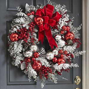 <span class=keywords><strong>Ghirlanda</strong></span> Natalizia Merry Christmas Ornamento per <span class=keywords><strong>Porta</strong></span> d'Ingresso Decorazione Murale <span class=keywords><strong>Ghirlanda</strong></span> di Pino Artificiale per Feste Anello Floreale Natalizio - Product Image 5