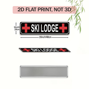 Ensemble de plaques métalliques de style panneau de signalisation de rue sur le thème du <span class=keywords><strong>ski</strong></span> vintage - Product Image 2