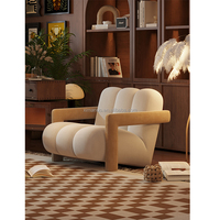 Chaise de loisirs pour une personne en agneau cachemire style crème salon balcon chaise de canapé paresseux moderne et simple