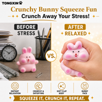Jouet anti-stress lapin en argile souple et croustillant TONGXIN – Jouet à presser pour le voyage