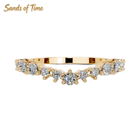 Bague fine en moissanite pavée pour femme, en argent sterling 925, bijoux de mode à profil bas, vente en gros sur mesure, Sands Time