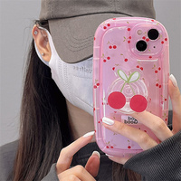 Plein écran petite cerise coque de téléphone pour iPhone 14 Plus 7 8 X XS XR 11 12 13 Pro Max MINI étuis en silicone couverture avec support 16