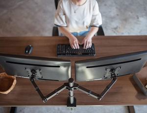 Support double <span class=keywords><strong>écran</strong></span> robuste 15-<span class=keywords><strong>27</strong></span> <span class=keywords><strong>pouces</strong></span>, 10 kg par bras, <span class=keywords><strong>hauteur</strong></span> <span class=keywords><strong>réglable</strong></span> 415 mm pour <span class=keywords><strong>écran</strong></span>s <span class=keywords><strong>PC</strong></span> et moniteurs d'ordinateur portable - Product Image 6