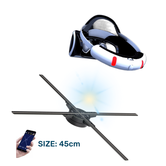 Best Seller 3d Holographic Hologram 45cm 4 Blades RGB Display 3d Holographic 3d Hologram Advertising Display Led Fan