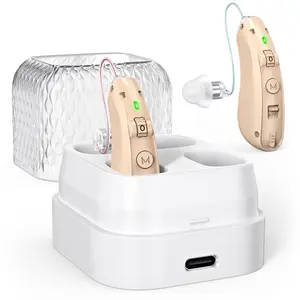 人気製品最高の最小充電式補聴器デジタルアンプ難聴目に見えない補聴器充電式