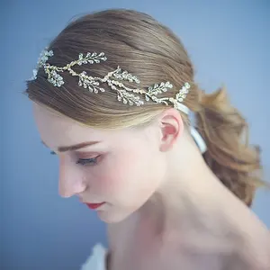 Hair Accessories Women Bridal Luxury Crystal Bridal Hair Vine Headband Handmade Rhinestone Wedding Headdress Jewelry Accessories Women Princess Headpiece