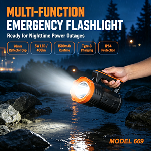 WOSEN Handheld 78mm Reflector Spotlight 3 Modes Outdoor Camping Emergency IP64 Waterproof Type-C <b>Rechargeable</b> <b>LED</b> Searchlight - Product Image 2