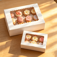 Boîtes à cupcakes (6 pièces), contenants à cupcakes (12 emplacements) avec fenêtre, support à cupcakes de qualité alimentaire pour fêtes, desserts de boulangerie