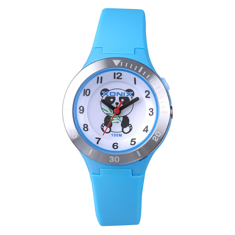 XONIX WUA Kids' Fashion Analog Silicone Strap Watch 31mm Dial Diameter Quartz Featuring Popular Cartoon Panda Design Simple