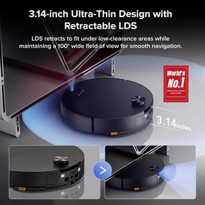 หุ่นยนต์ดูดฝุ่นถูพื้น Roborock Saros 10 ขายดี แรงดูด 22000Pa ระบบ AI หลบหลีกสิ่งกีดขวาง ดีไซน์บางเฉียบ 3.14 นิ้ว อัจฉริยะ - Product Image 2