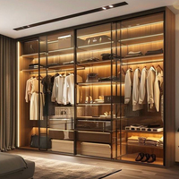 Armoire de rangement pour vêtements en acier inoxydable et verre, design moderne et élégant, armoire modulaire, placard, Jerome Custom
