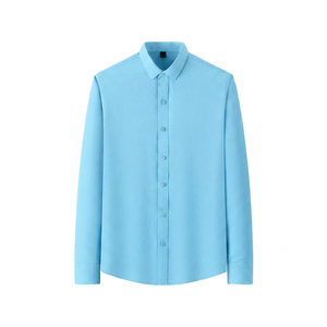 Men's Plus Size Japan Style Dress Shirt | Dot Pattern Poplin Cotton Blend Button <b>Down</b> Shirt QFZ3020 - Product Image 4
