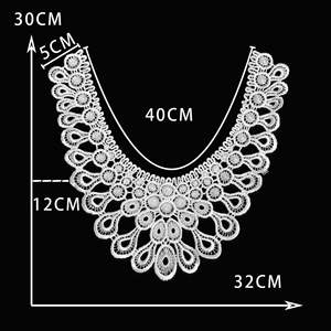 Cuello de escote de encaje hueco para mujer, Tops desmontables, bordado de tela, cuello falso, accesorios de ropa de costura Floral de encaje DIY - Product Image 4