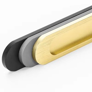Manija de puerta sin perforación, manija plana oscura para puerta de cocina de vidrio Canggu, manija deslizante adhesiva - Product Image 2