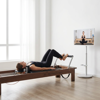 Équipement de Pilates Commercial et de Fitness en Bois de Noyer pour la Maison, Reformer de Pilates, Écran LCD Portable