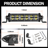 Barre lumineuse LED fine de 6 pouces, petite barre lumineuse LED de 72W, barre lumineuse LED pour calandre, barre lumineuse LED arrière, barre lumineuse combinée pour UTV, éclairage LED