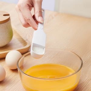 White Plastic Adjustable <b>Measuring</b> <b>Spoon</b> With Plastic Slide Cover for Kitchen Seasoning Baking Powdered Milk Coffee Granulated - Product Image 2