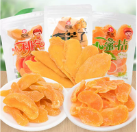 Pêches jaunes séchées HALAL en tranches, fruits secs prêts à consommer, mangue, fraise, orange, fruits sucrés, emballage en vrac, usine ODM Zhongbao
