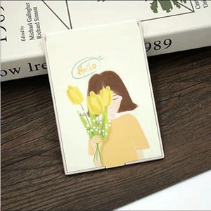 Creative Folding High-Definition Makeup Mirror Portable Small <b>Plastic</b> <b>Frame</b> Square Mirror Desktop Student Dormitory Mirror - Product Image 3