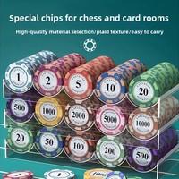 Ensemble de jetons de poker WPT Texas Crown Clay Box, boîte en aluminium, nappe résistante à l'usure, imperméable, qualité professionnelle de casino, comprend