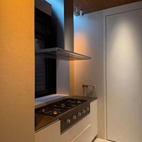 Meubles de cuisine sur mesure pour toute la maison, en pin massif foncé, résistants à l'eau, écologiques, sans poignées, OEM ODM pour villa de luxe