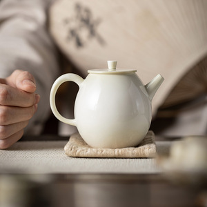 Handmade Celadon Glaze Small Teapot Porcelain Round With Lid For Chinese Kung Fu <b>Tea</b> <b>Set</b> Afternoon <b>Tea</b> Use - Product Image 5