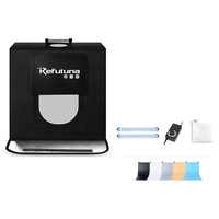 Caja de Luz LED Portátil de 40cm para Estudio Fotográfico, Mini Carpa Plegable con Tiras de Luz y 5 Fondos de Colores para Fotografía de Productos