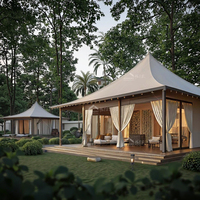 BABERY Tente de glamping clé en main, structure en acier, hébergement personnalisé pour projet touristique de villégiature en plateau ou sur prairie