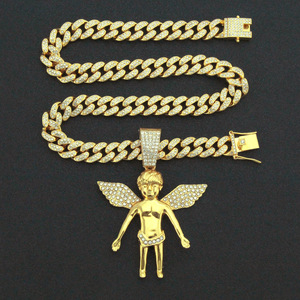 Collier Pendentif Ange Géométrique 2026 Personnalisé Style Hiphop Rap pour Hommes en Alliage Bijoux de Mode Vente en Gros - Product Image 3