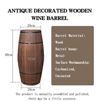 Tonneau à vin en bois de conception classique antique de 80cm accessoires d'exposition de mariage économique pour les événements de bar de cave rouge faveurs de fête