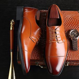 Chaussures Richelieu Derby Homme Grande Taille Noir Marron à Bout Pointu Respirantes en PU pour l'Hiver – Modèle Sh10974a - Product Image 3