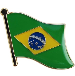 Brazil National Flag Badge Zinc Alloy <b>Pin</b> for <b>Clothes</b> Decoration Glue Dropping Process Metal Crafts - Product Image 1