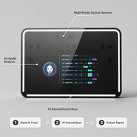 Analyseur de dépistage de santé multiparamètres alimenté par l'IA - Capteur intelligent portable, scanner biométrique de reconnaissance faciale sans contact