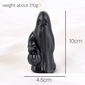 Venta al por Mayor de Piedras Preciosas Naturales, Cristales Decorativos, Esculturas de Obsidiana Negra con Forma de Fantasma para Decoraciones de Halloween - Product Image 1